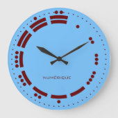 Grande Horloge Ronde Ancient Red Blue Mayan Numerals Minimalist Art (Recto)