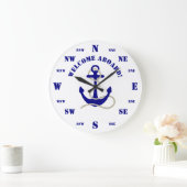 Grande Horloge Ronde ancre nautique (Maison)