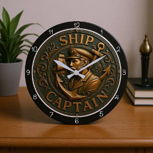 Grande Horloge Ronde Ancre nautique du capitaine de navire