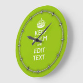 Grande Horloge Ronde Android Green Keep Calm Have Your (Angle)