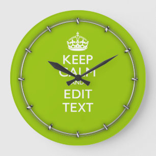 Grande Horloge Ronde Android Green Keep Calm Have Your