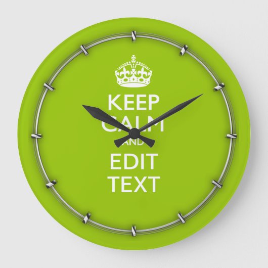 Grande Horloge Ronde Android Green Keep Calm Have Your (Recto)