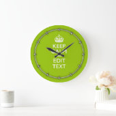 Grande Horloge Ronde Android Green Keep Calm Have Your (Maison)