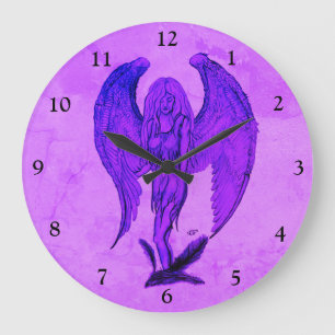 Grande Horloge Ronde Angel en style tatouage