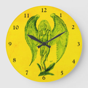 Grande Horloge Ronde Angel en style tatouage
