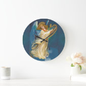 Grande Horloge Ronde Angel Playing Music On A Harp Large Clock (Maison)