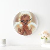 Grande Horloge Ronde Anges bébés (Maison)