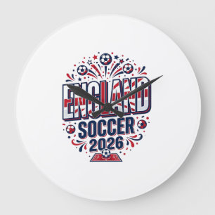 Grande Horloge Ronde Angleterre Football 2026 Football Gras Typographie