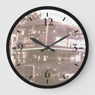 Grande Horloge Ronde Angleterre vintage Londres bus à impériale Grand C