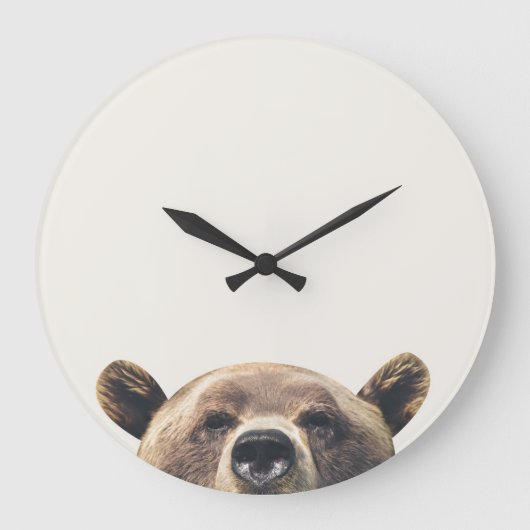 Grande Horloge Ronde Animal Bear Wall Clock (Recto)