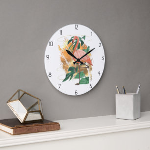 Grande Horloge Ronde animal flamant