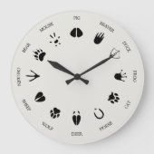 Grande Horloge Ronde Animal Tracks Footprints Identification (Recto)