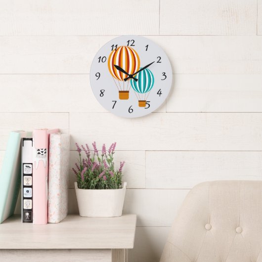 Grande Horloge Ronde Animated Hot Air Balloon Clock (Salle de lecture)