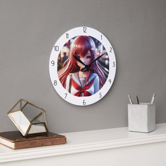 GRANDE HORLOGE RONDE ANIMEGIRL (Bureau)