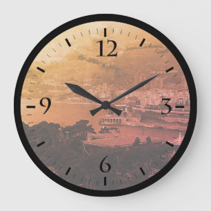 Grande Horloge Ronde Anneau de Vintage Monaco Monte-Carlo coast view