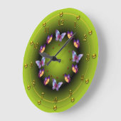 Grande Horloge Ronde Anneau vert gradué (Angle)