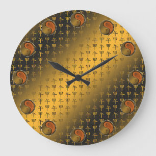 Grande Horloge Ronde Année du Cheval de Bois