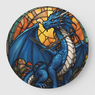 Grande Horloge Ronde Année du dragon bleu 2024