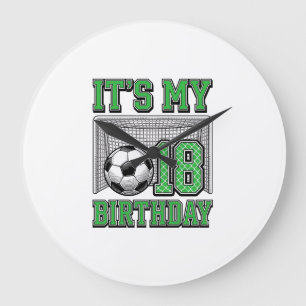 Grande Horloge Ronde Anniversaire 18 ans Football Vintage