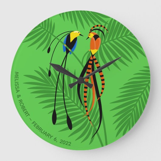 Grande Horloge Ronde Anniversaire de mariage Birds of Paradise (Recto)