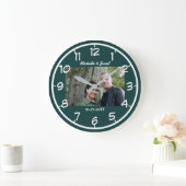 Grande Horloge Ronde Anniversaire de mariage de couple Photo moderne (Maison)