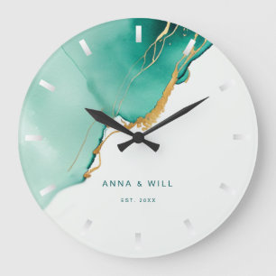 Grande Horloge Ronde Anniversaire de mariage d'Emerald Gold Beach