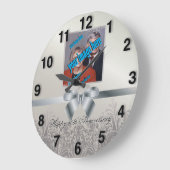 Grande Horloge Ronde Anniversaire du Mariage d'argent (Angle)