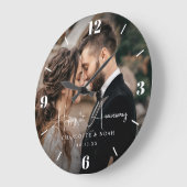 Grande Horloge Ronde Anniversaire Mariage personnalisé (Angle)