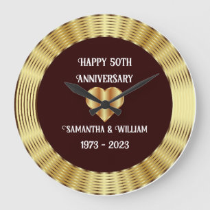Grande Horloge Ronde Anniversaire Minimaliste Du Mariage Bourgogne Et O