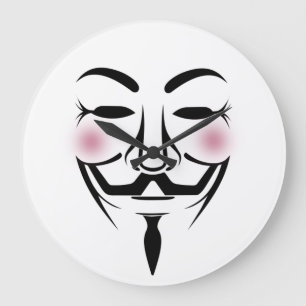 Grande Horloge Ronde anonymus mask vendetta hacker cyber internet hackt