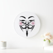 Grande Horloge Ronde anonymus masque vendetta hacker cyber internet hac (Maison)