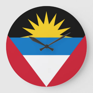 Grande Horloge Ronde Antigua et Barbuda Flag