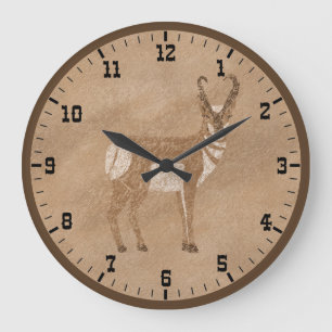Grande Horloge Ronde Antilope Pronghorn du Sud-Ouest Far West