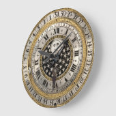 Grande Horloge Ronde Antique 1650 Calendrier Montre Imprimer (Angle)