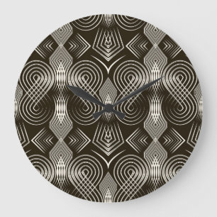 Grande Horloge Ronde Antique Art Déco Ornement sans Seamless