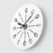 Grande Horloge Ronde Antique Cutlery Wall Clock (Angle)