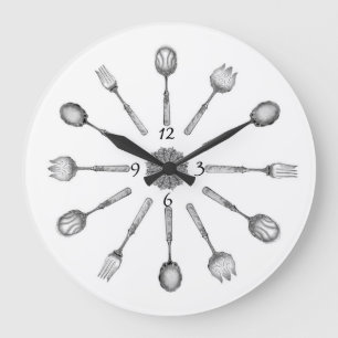 Grande Horloge Ronde Antique Cutlery Wall Clock