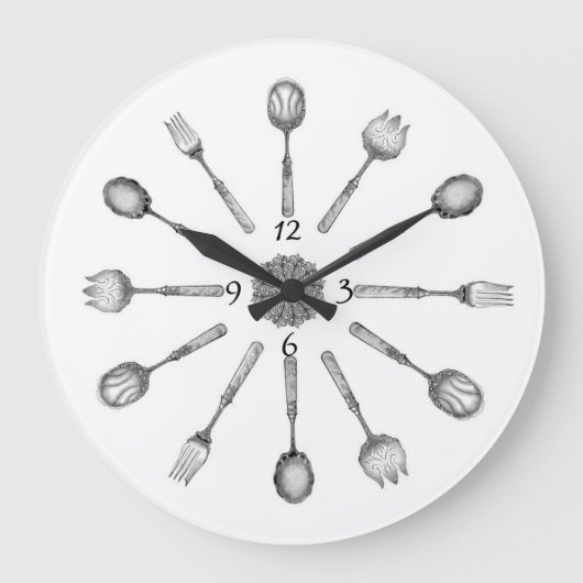 Grande Horloge Ronde Antique Cutlery Wall Clock (Recto)