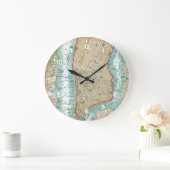 Grande Horloge Ronde Antique Map of Lower Manhattan and Central Park (Maison)