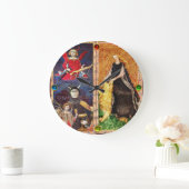 GRANDE HORLOGE RONDE ANTIQUE RENAISSANCE CIBLE LE DIABLE ET LA FORTITUD (Maison)