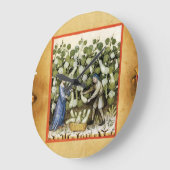 GRANDE HORLOGE RONDE ANTIQUE SQUASH HARVEST PARCHMENT SQUASHES (Angle)