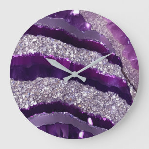 Grande Horloge Ronde *~* AP66 Glam QR Lavende Purple Silver Parties sci