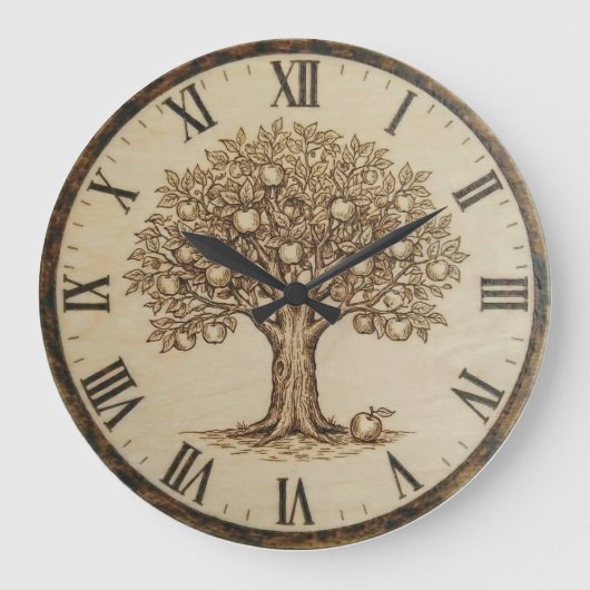 Grande Horloge Ronde Apple Tree Wall Clock (Recto)