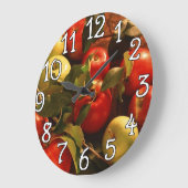 Grande Horloge Ronde Apples Kitchen, Office, Home Wall Clock (Angle)