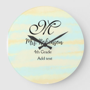 Grande Horloge Ronde appréciation du professeur d'aquarelle jaune simpl