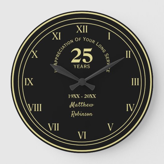 Grande Horloge Ronde Appréciation du service long personnalisée (Recto)