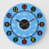 Grande Horloge Ronde Apprendre à dire l'heure (bleu) (Recto)