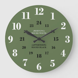 Grande Horloge Ronde Apprendre à raconter l'heure militaire Olive Army