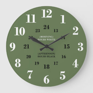 Grande Horloge Ronde Apprenez à dire aux militaires l'heure Olive Army