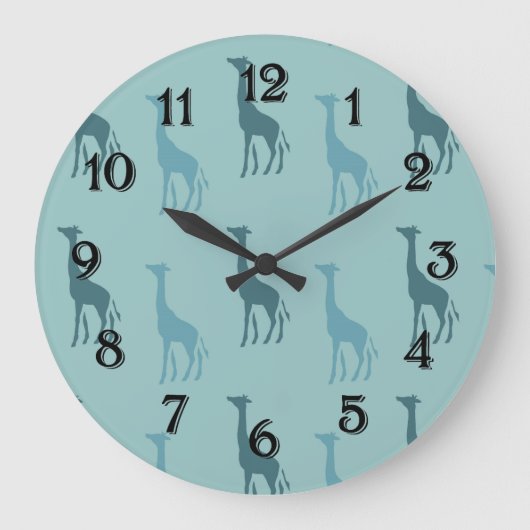 Grande Horloge Ronde Aqua Giraffes (Recto)